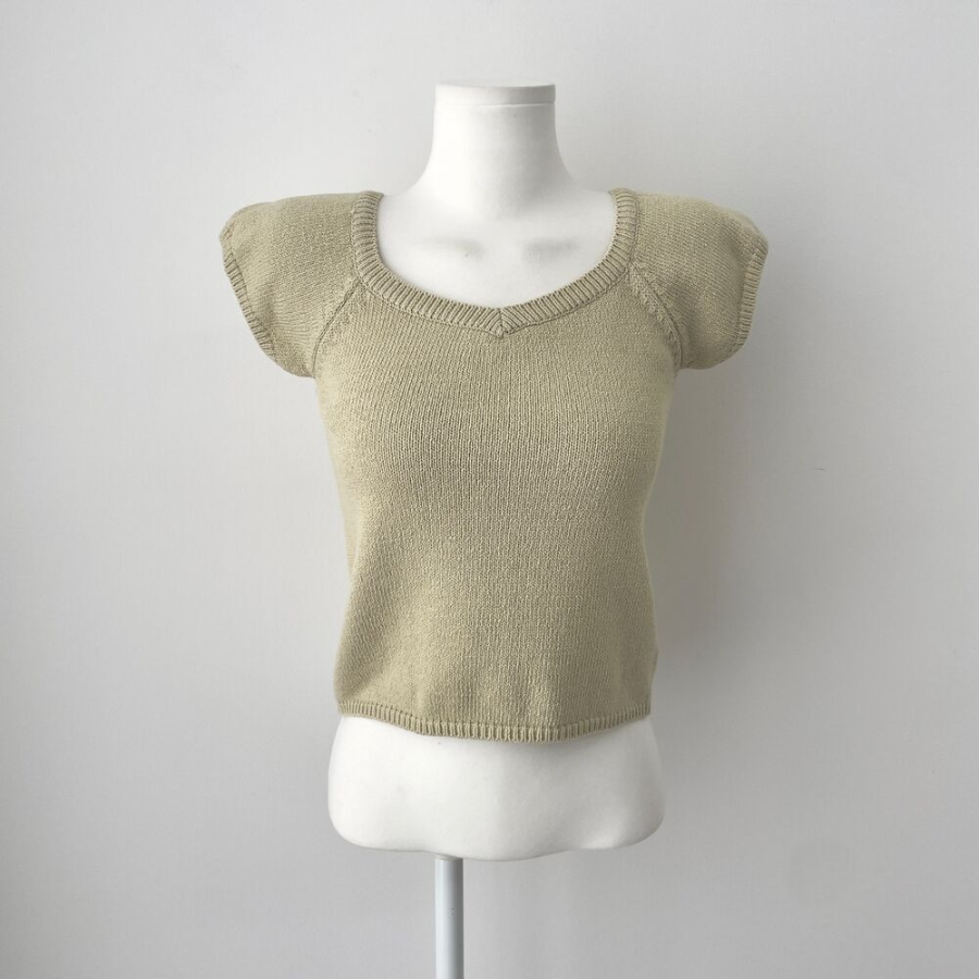 BELLA – Square Neck Raglan Cap Sleeve Knit