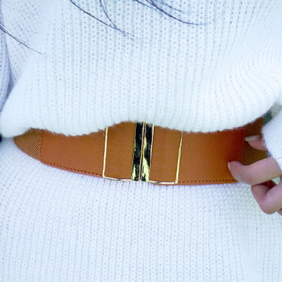 Simple Wide Stretch Corset Belt — широкий эластичный пояс-корсет для платьев и пальто