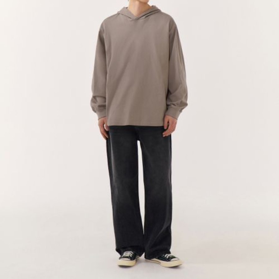 Musinsa Standard Hooded Long Sleeve T-Shirt Taupe