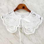 Cotton 100 Punching Flower Neck Cape — кружевной хлопковый воротник с цветочной вышивкой