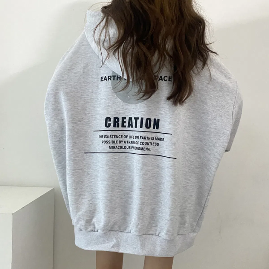 Oversized Earth Lettering Hoodie