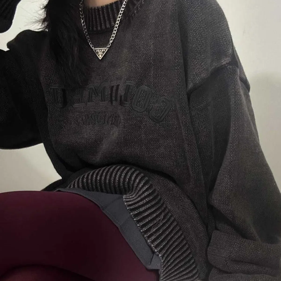 Pigment Columbus Embroidered Sweatshirt