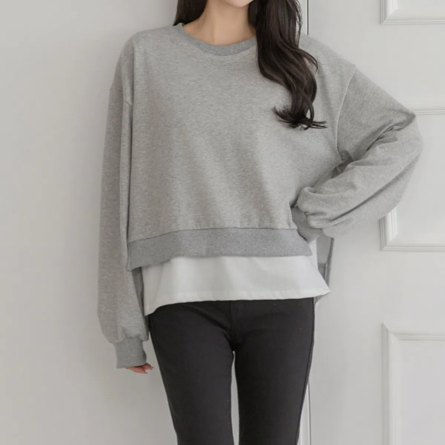 Loose Fit Layered Sweatshirt T-shirt