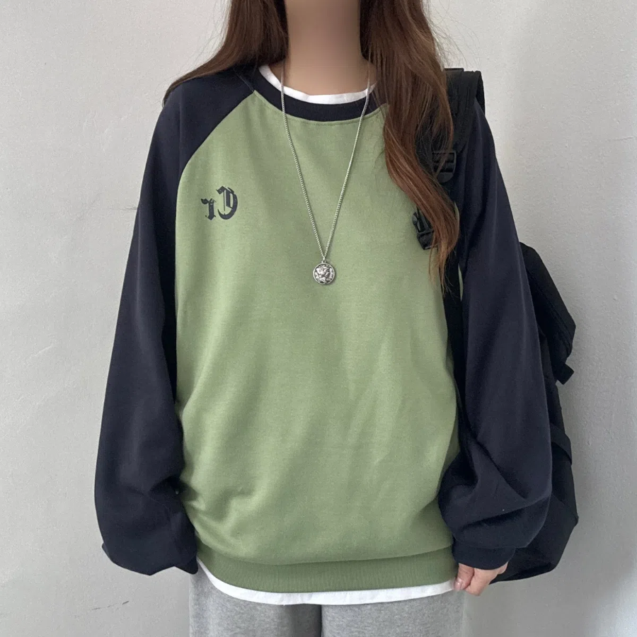 Lettering Contrast Sweatshirt T-shirt