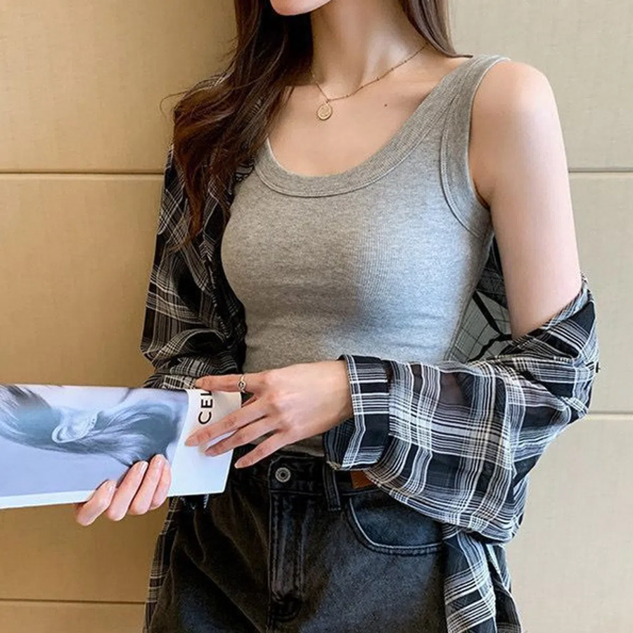 SuemW S073 Mango Ribbed Tank Top
