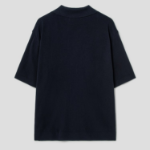 Kanghyun Half-Milano Collar Short-Sleeve Cardigan [Navy]