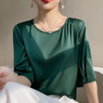 Silky Wide-Fit Satin Blouse