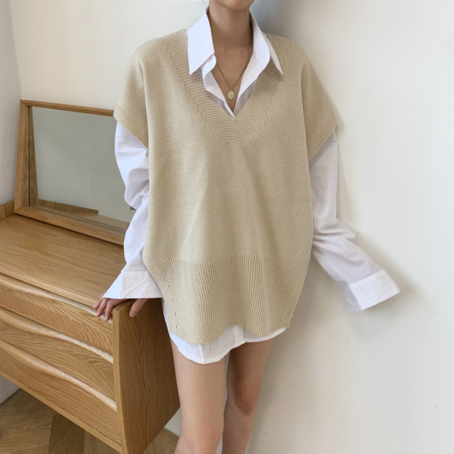 Oversized Knit Vest