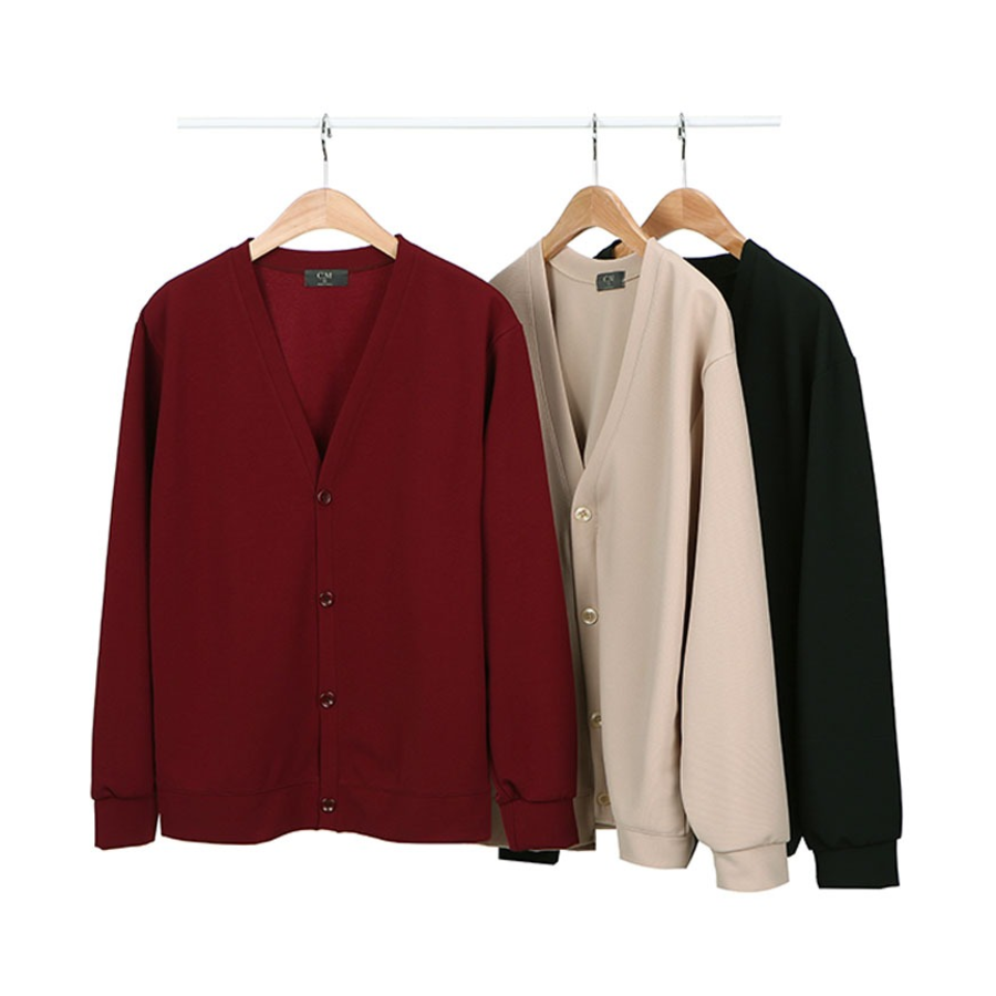 Men's Knit Cardigan Wrinkle-Free Long Sleeve Fall Outer
