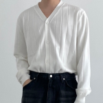 Ribbed V-Neck Cardigan