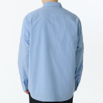 Relaxed Three-Pin Stripe Poplin Shirt [Blue]