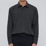 Relaxed Fit Silky Shirt [Dark Grey]