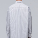 Striped Oversized Oxford Shirt [Gray Stripe]
