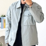Men's Zip-Up Windbreaker Jacket – Collared Mid-Season Outerwear