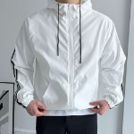 Spring Windbreaker Hooded Two-Line Track Zip-Up