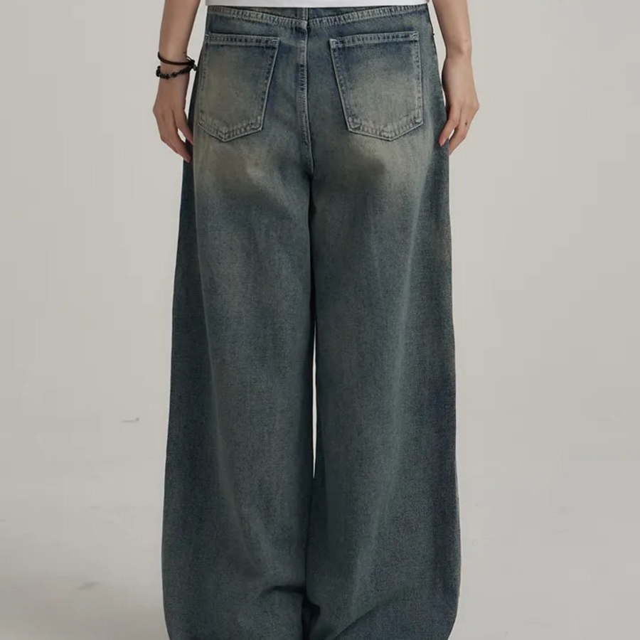 Span Back Cutpoint Denim Pants