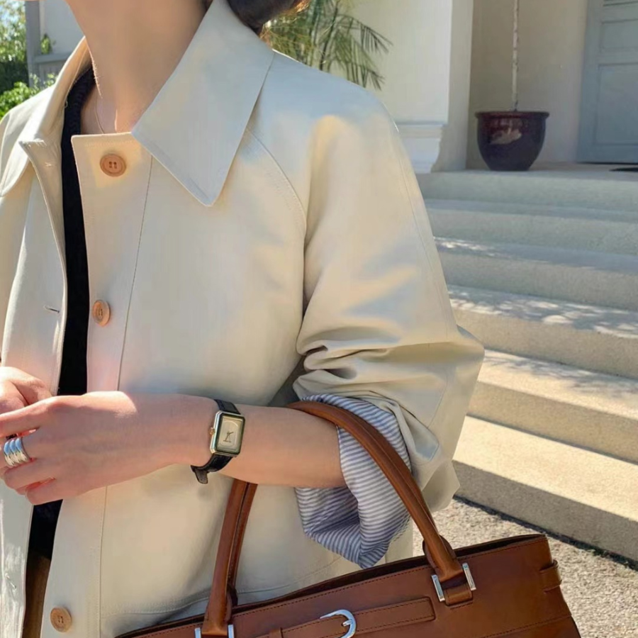 Olive Half Trench Jacket
