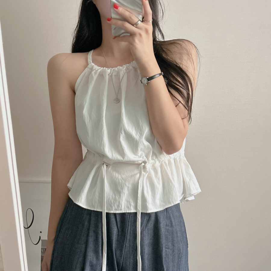 Luca String Halterneck Nylon Summer Blouse