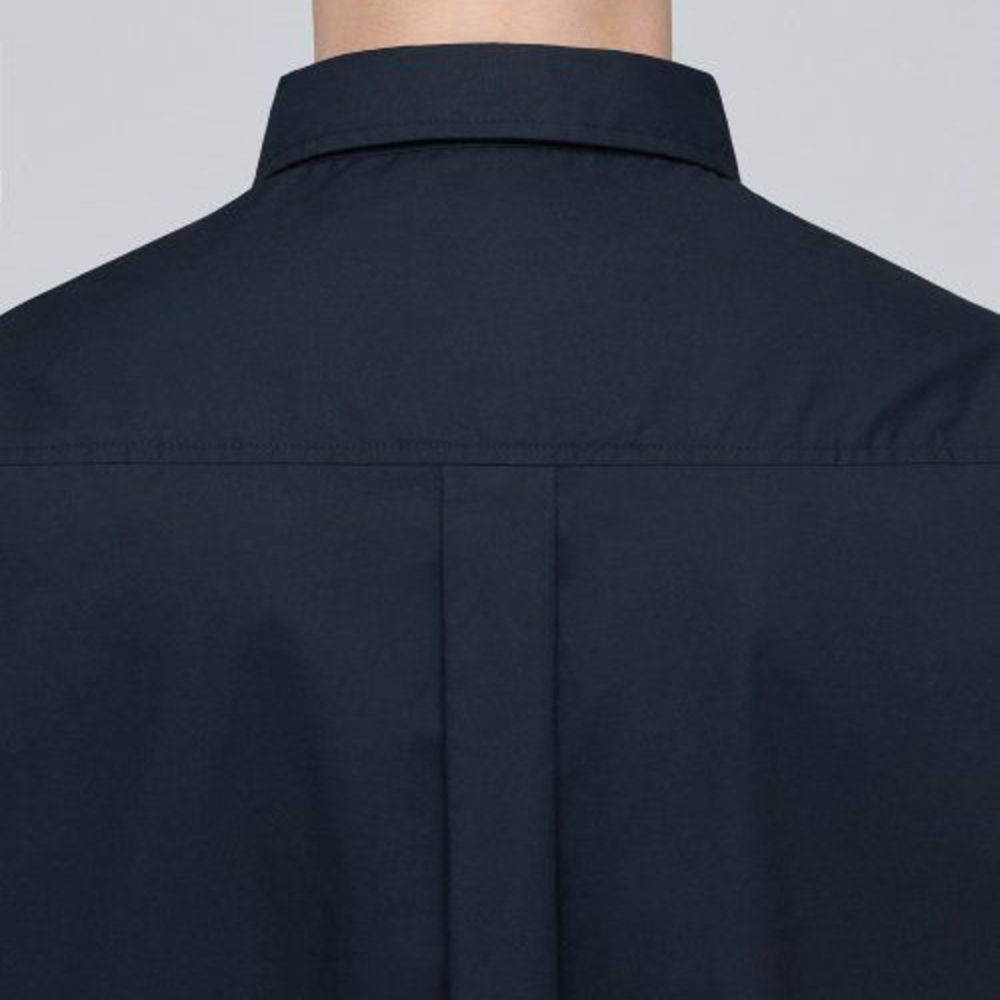 Oversized Poplin Short Sleeve Shirt [Navy]