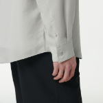 Relaxed Linen-Like Shirt [Light Warm Grey]