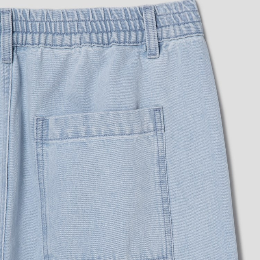 Jeoons Half-Banding Denim Pants Sky Blue