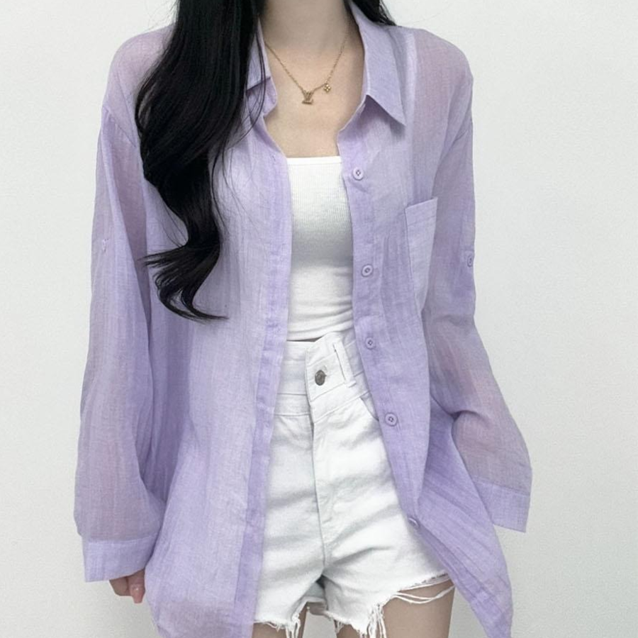 Summer Gauze See-Through Thin Shirt