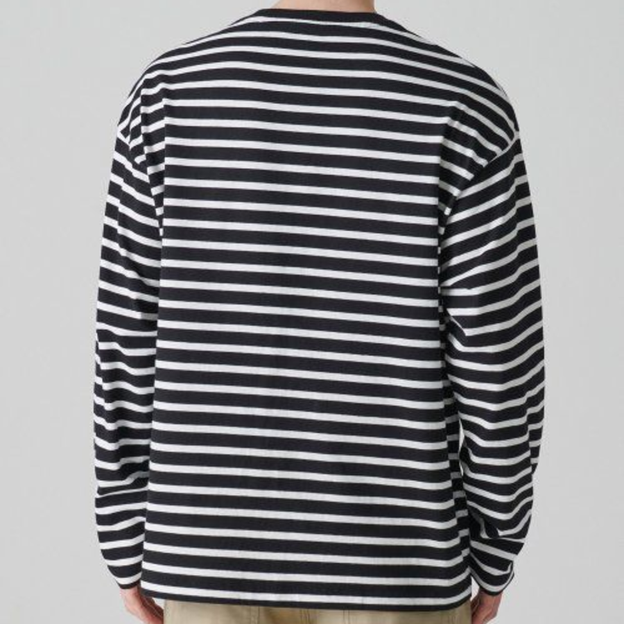Breton Stripe Relaxed Long Sleeve T-Shirt [Black/White]
