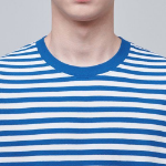 Stripe Relaxed Crew Neck Long Sleeve T-Shirt [Blue]