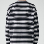 Cluster Stripe Relaxed Long Sleeve T-Shirt 2 [Black]