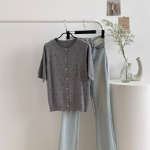 Petit Polka Dot Short Sleeve Knit Cardigan