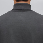 Ponte Turtle Neck Long Sleeve T-Shirt [Dark Grey]