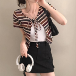 Nacho Bohemian Vintage Color Block Bolero Ribbon Cardigan