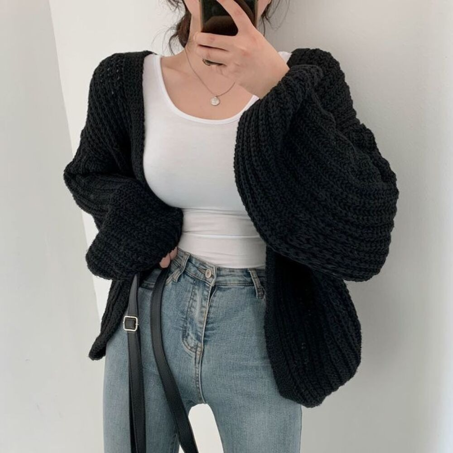HUEY Hacci Wholegarment Balloon Dolman Bolero