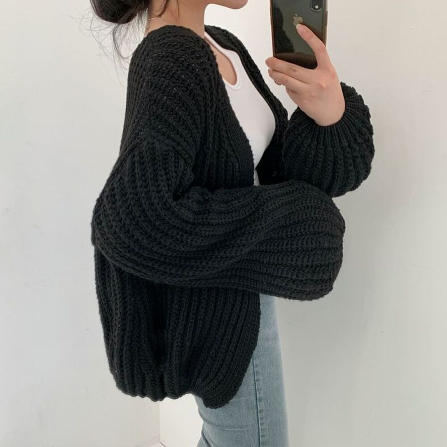 HUEY Hacci Wholegarment Balloon Dolman Bolero