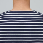 Stripe Boat Neck Long Sleeve T-Shirt [Navy/Ivory]