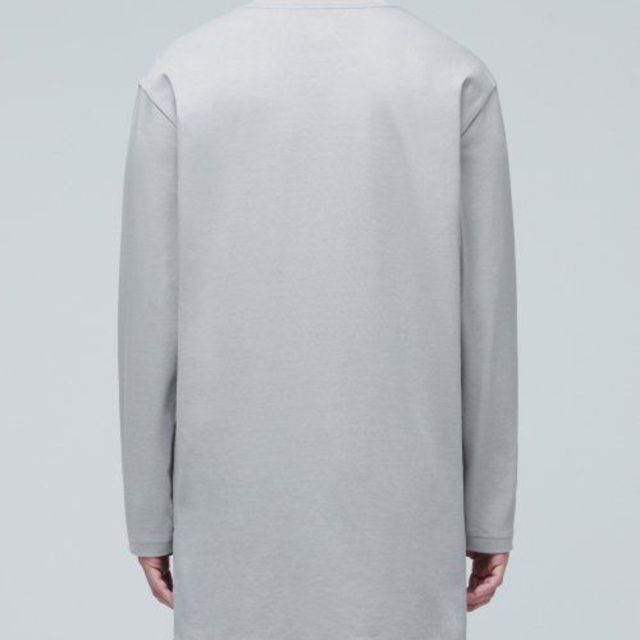 Layered Crew Neck Long Sleeve T-Shirt_Long Length [Light Grey]