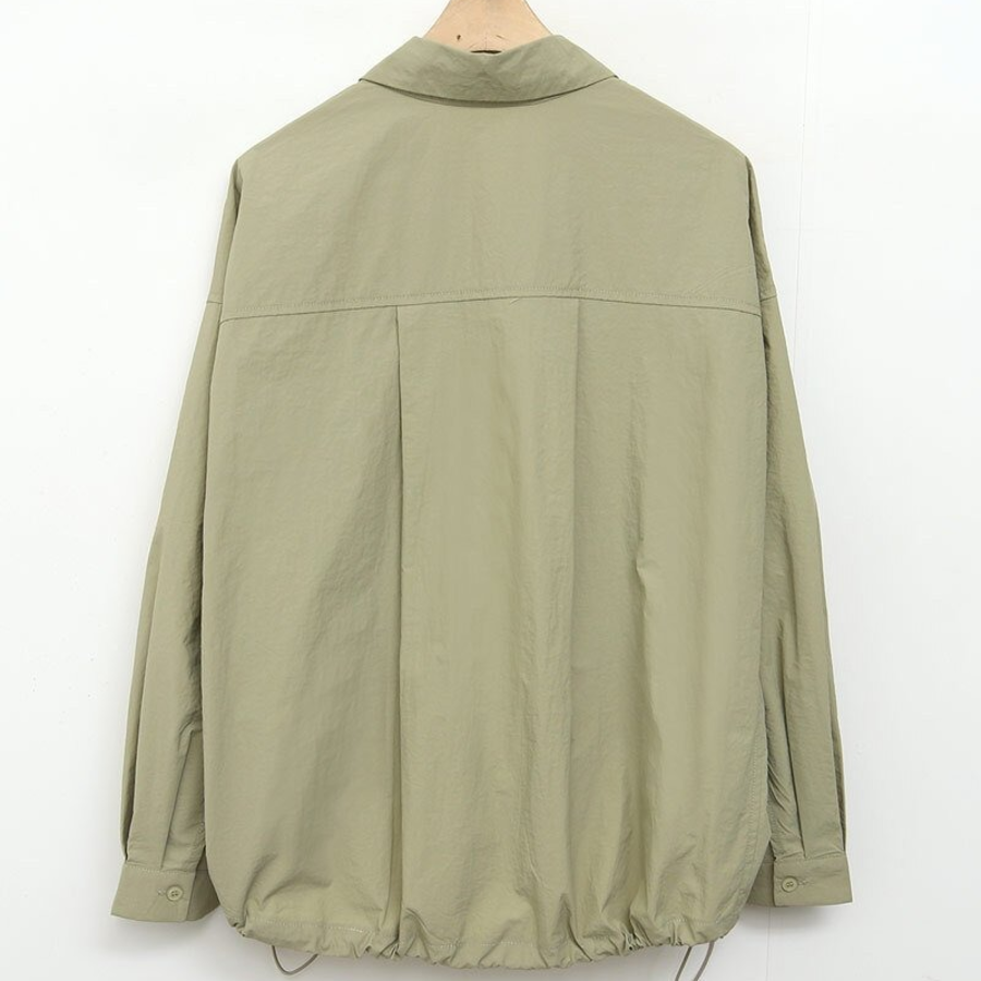 Nylon Loose Fit Zip-Up String Windbreaker