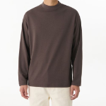 [HitStandard] Mock Neck Long Sleeve T-Shirt [Dark Brown]