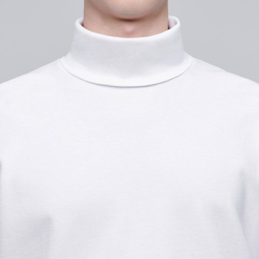 Relaxed Turtleneck Long Sleeve T-Shirt [White]
