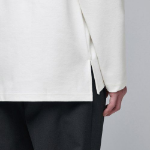 Ponte Mock Neck Long Sleeve T-Shirt [Cream]