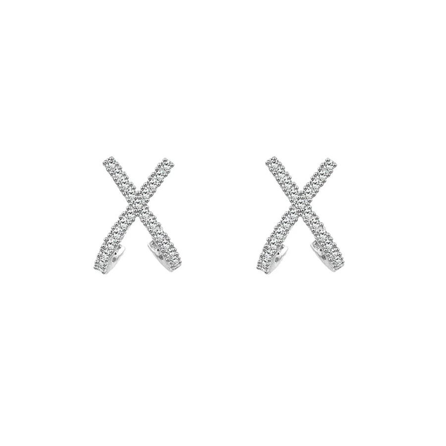 Серебряные серьги X-образной формы