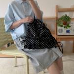 Dove String Dot Backpack — лёгкий рюкзак с акцентом на милый гороховый принт