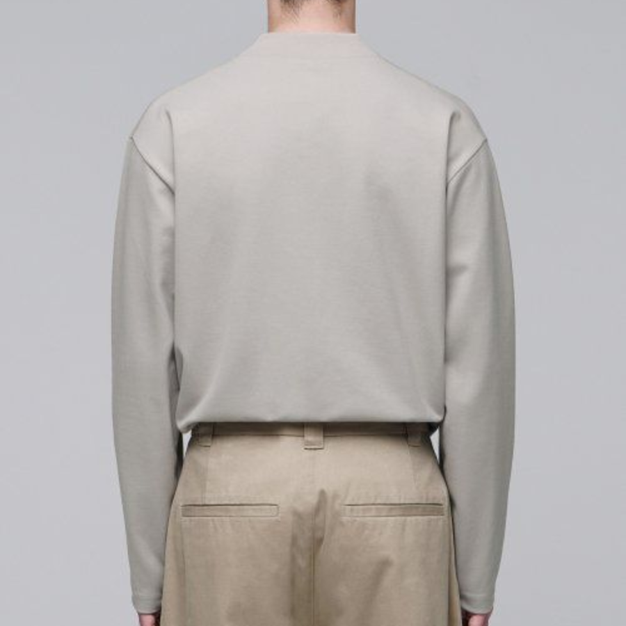 Ponte Mock Neck Long Sleeve T-Shirt [Mushroom]
