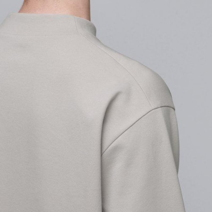 Ponte Mock Neck Long Sleeve T-Shirt [Mushroom]
