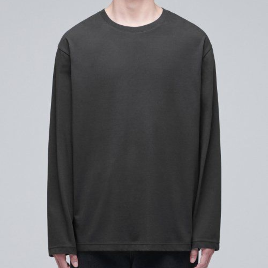 [CoolStandard] Crew Neck Long Sleeve T-Shirt [Gunmetal]