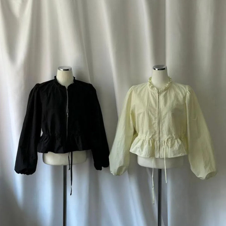 Seed – Frill String Waist Cropped Wind Blouse Jacket