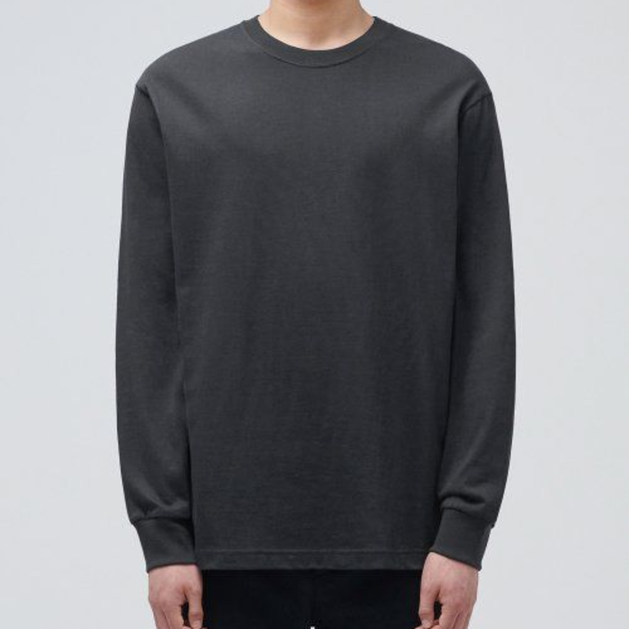Cooltandard Crew Neck Long Sleeve T-shirt [Dark Gray]
