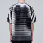 Stripe Relaxed Crew Neck Short Sleeve T-shirt [Black]