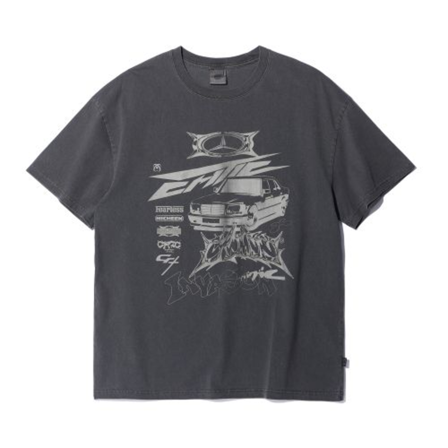 PIGMENT RACING CRITIC CAR T-shirt [Charcoal]