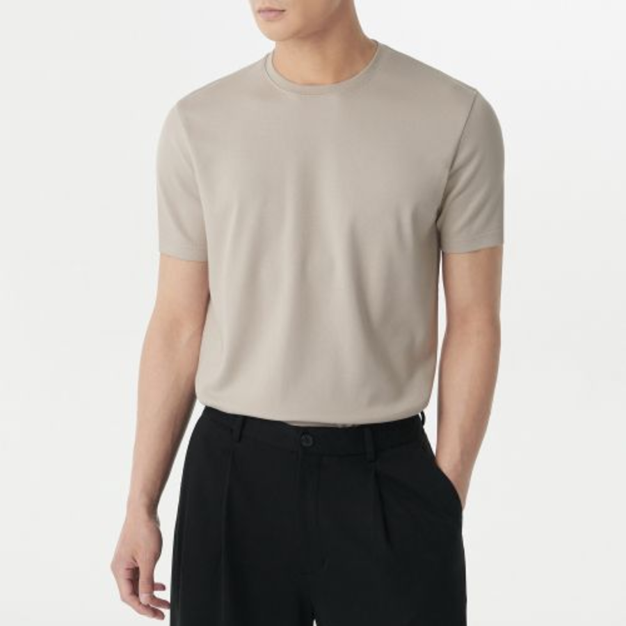 Muscle Fit Crew Neck Modal T-shirt [Mushroom]